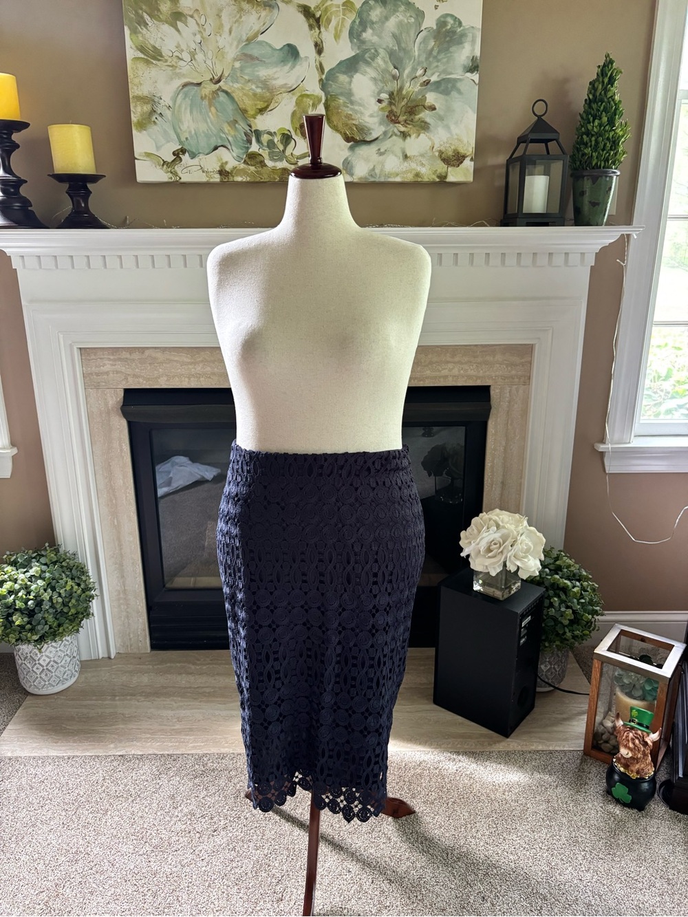 *NEW* Lane Bryant Black Mesh Design Skirt w/ Lining - Size: 24